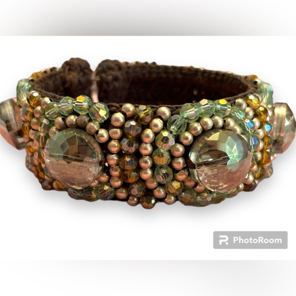 Vintage Bead Embroidery Cuff Bracelet